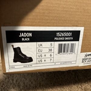 Dr. Martens Jadon Black Polished Smooth Boots